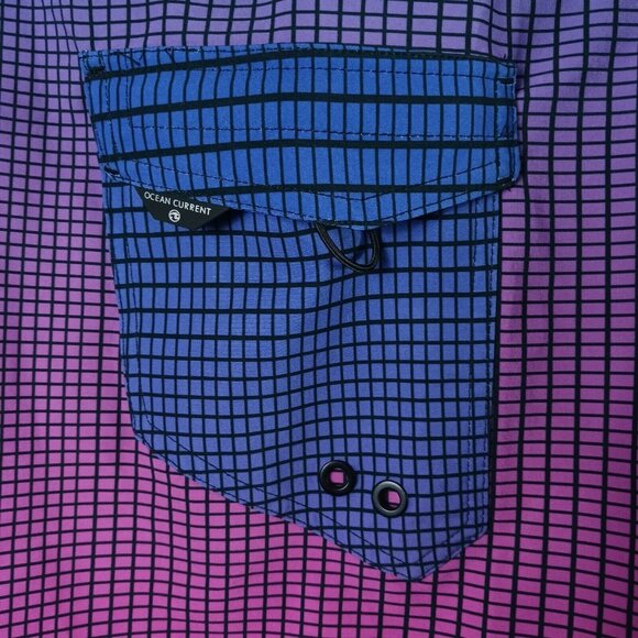 Ocean Current Ombre Check Board Shorts 38 - Picture 3 of 7